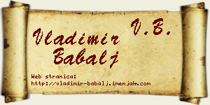 Vladimir Babalj vizit kartica